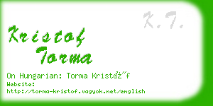 kristof torma business card